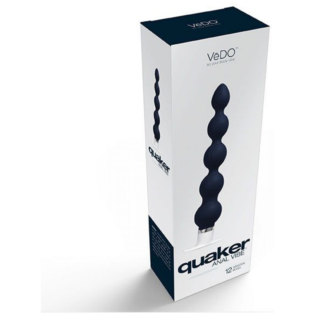 Le vibrateur anal Quaker noir de Vedo dispose de 12 modes de vibration