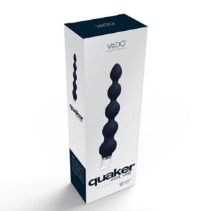 Le vibrateur anal Quaker noir de Vedo dispose de 12 modes de vibration