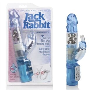 Vibrateur avec billes Jack Rabbit bleu imperméable