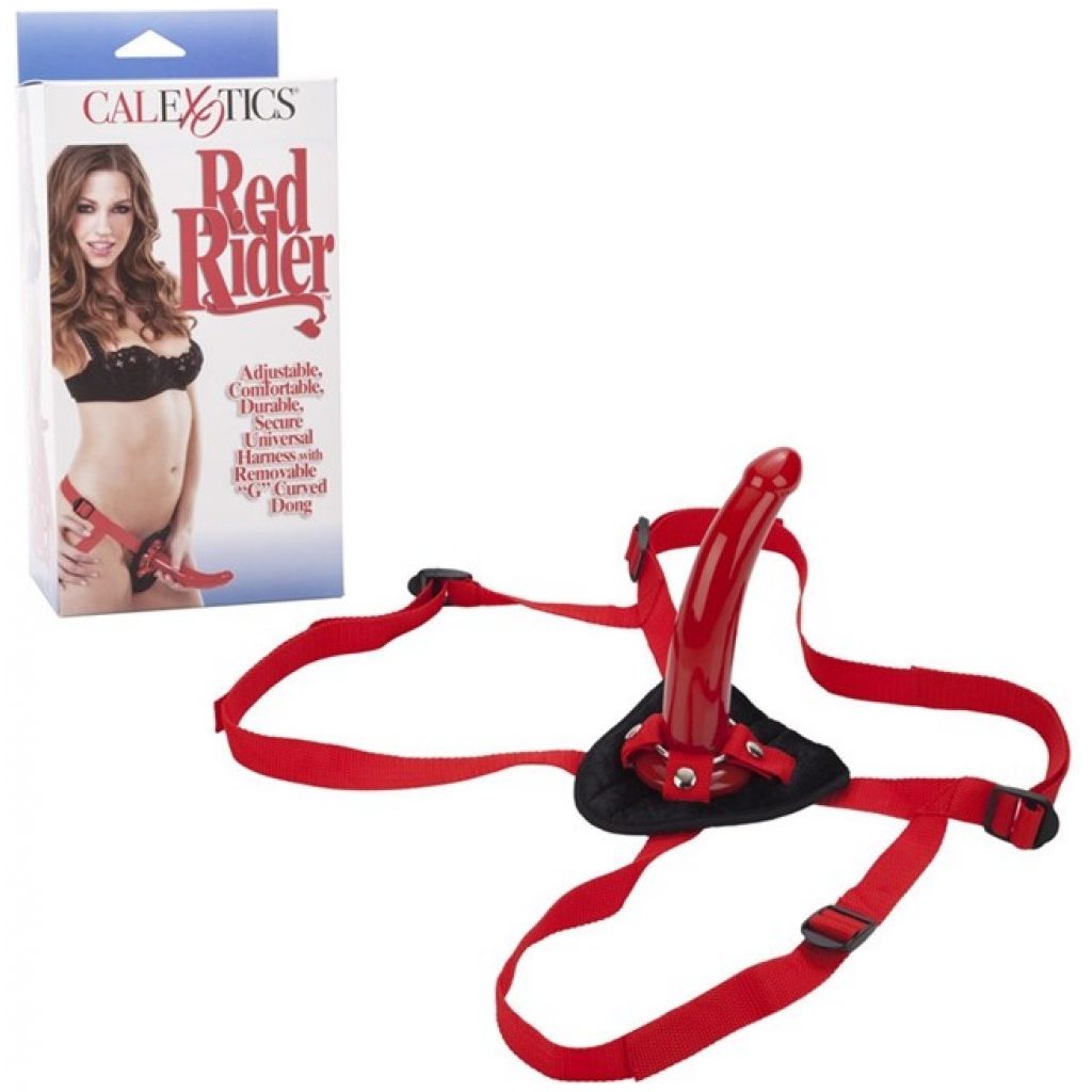 Cette ceinture avec pénis rouge pour femme Ride Rider universel durable et rembourré pour un confort optimal.