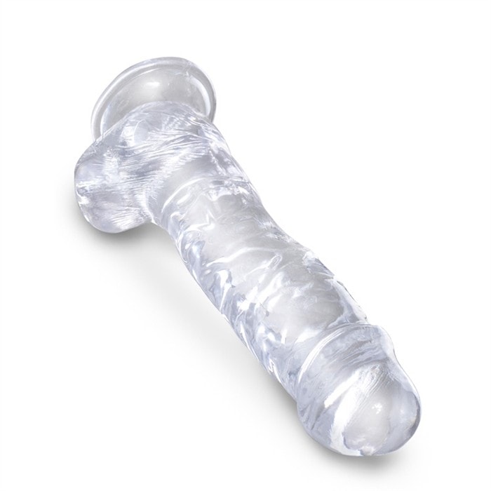 Dildo transparent de 8 pouces avec testicules - Image 3