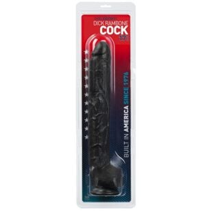 Dildo Classic Dick Rambone black. The Dick Rambone Cock, by Doc Johnson, is a huge dong that will never leave you hungry. Molded from the eponymous porn star known for his well-equipped tool, this monster dong, with its veiny shaft, will fill the user with its amazing fifteen inches of length.