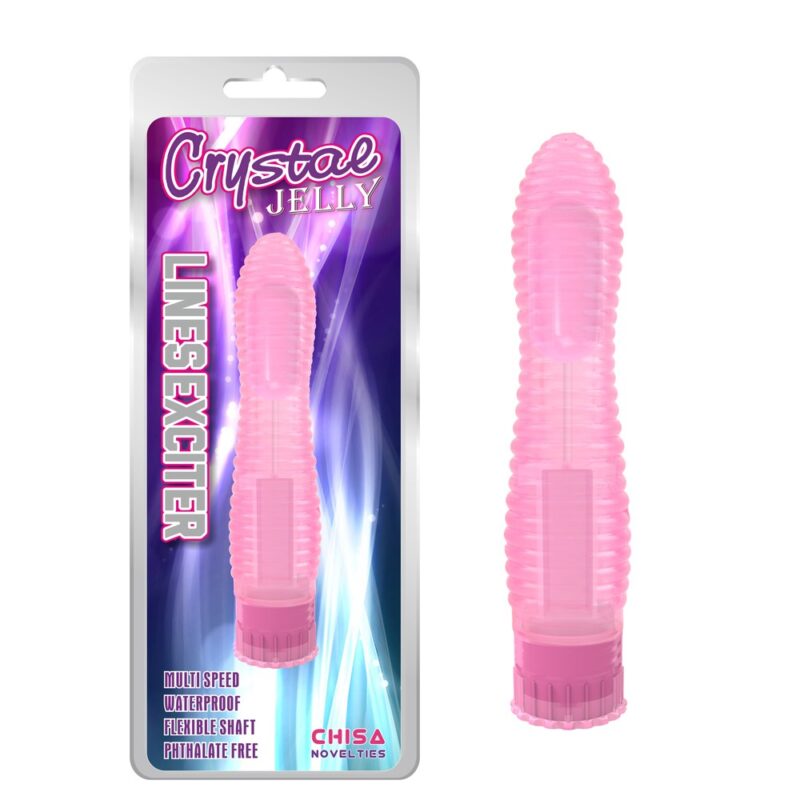 Vibrateur classique Lines Exciter Crystal Jelly