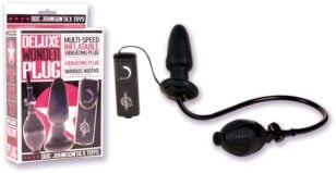 Ce vibrateur anal Deluxe Wonder gonflable noir et vibrant, facile à utiliser, est idéal pour ceux qui aiment une variété de vibrations.