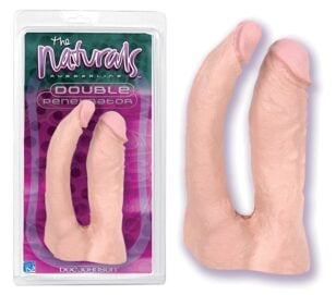 Dido double penetrates The Naturals™. Dildo double flexible gelatin Sil-A-Gel without latex. Designed for simultaneous vaginal and anal penetration!