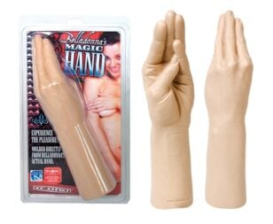 Dildo Belladonna's Magic Hand™. Experience the sensation of Belladonna's hand, the queen of porn, inside your pussy, your ass... or touching any other part of your body. Belladonna's Magic Hand measures 11.5". This is a replica, cast directly from Belladonna's hand. Flexible Dildo gelatin Sil-A-Gel without latex with antibacterial.
