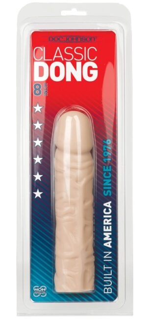 Dildo Classic Dong. Dildo very realistic flexible gelatin Sil-A-Gel without latex with antibacterial. When you want the most realistic dildo with the feel and flexibility of a real penis, then this classic is for you. This 7.75" long, flesh-colored penis is made of body-safe, phthalate-free, Sil -A-Gel (antibacterial) formula and is perfect for any type of play you can imagine.